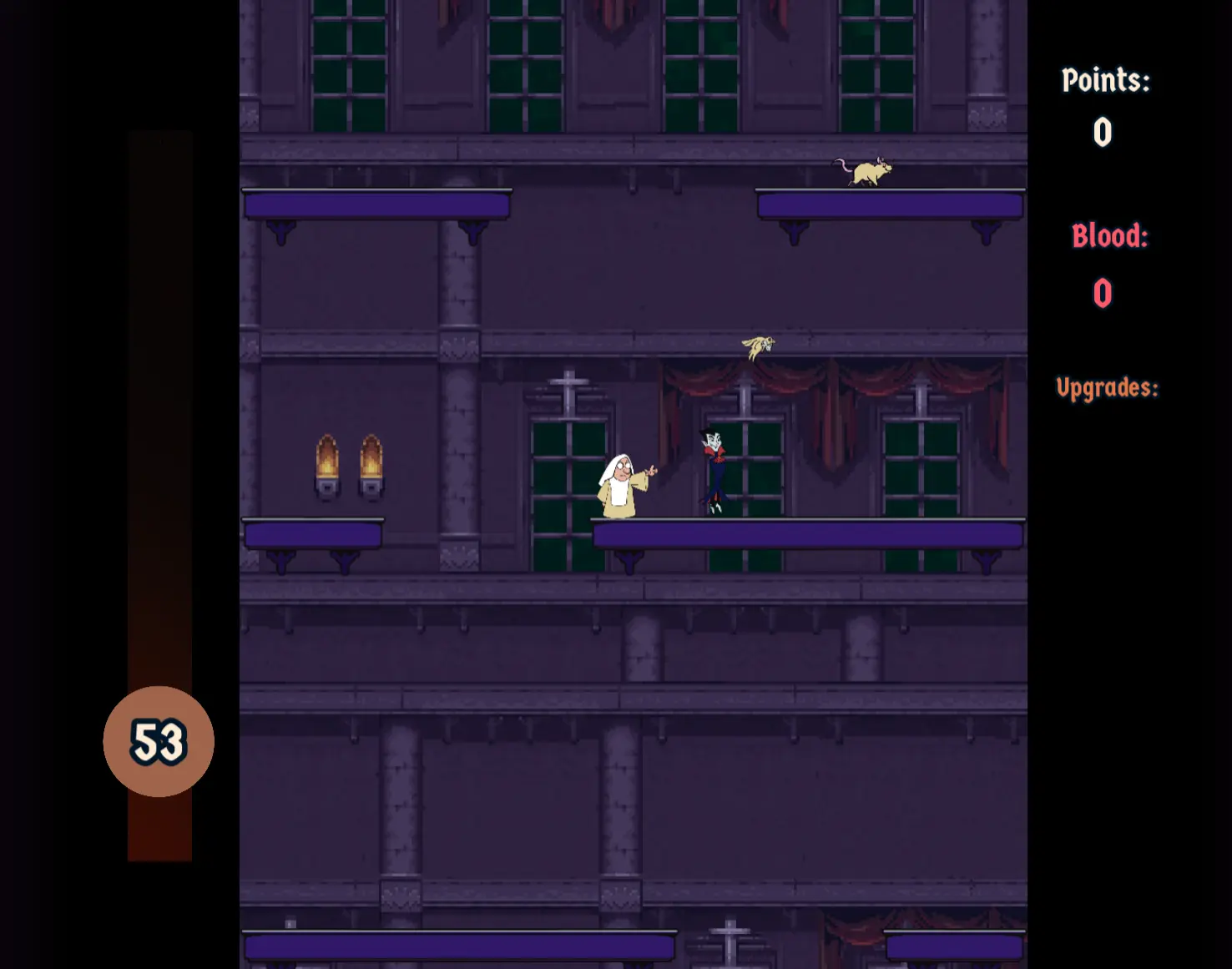 Dracula Drop falling is the main direction of progress gameplay scene