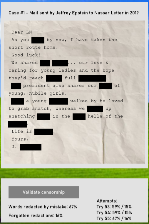 epstein puzzle files evidence view screenshot