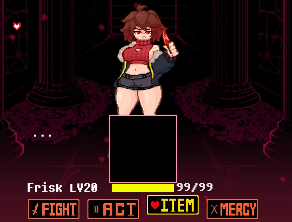 LoveManiac Scarlet Lust the command bar separates planning from survival pixel-art battle image
