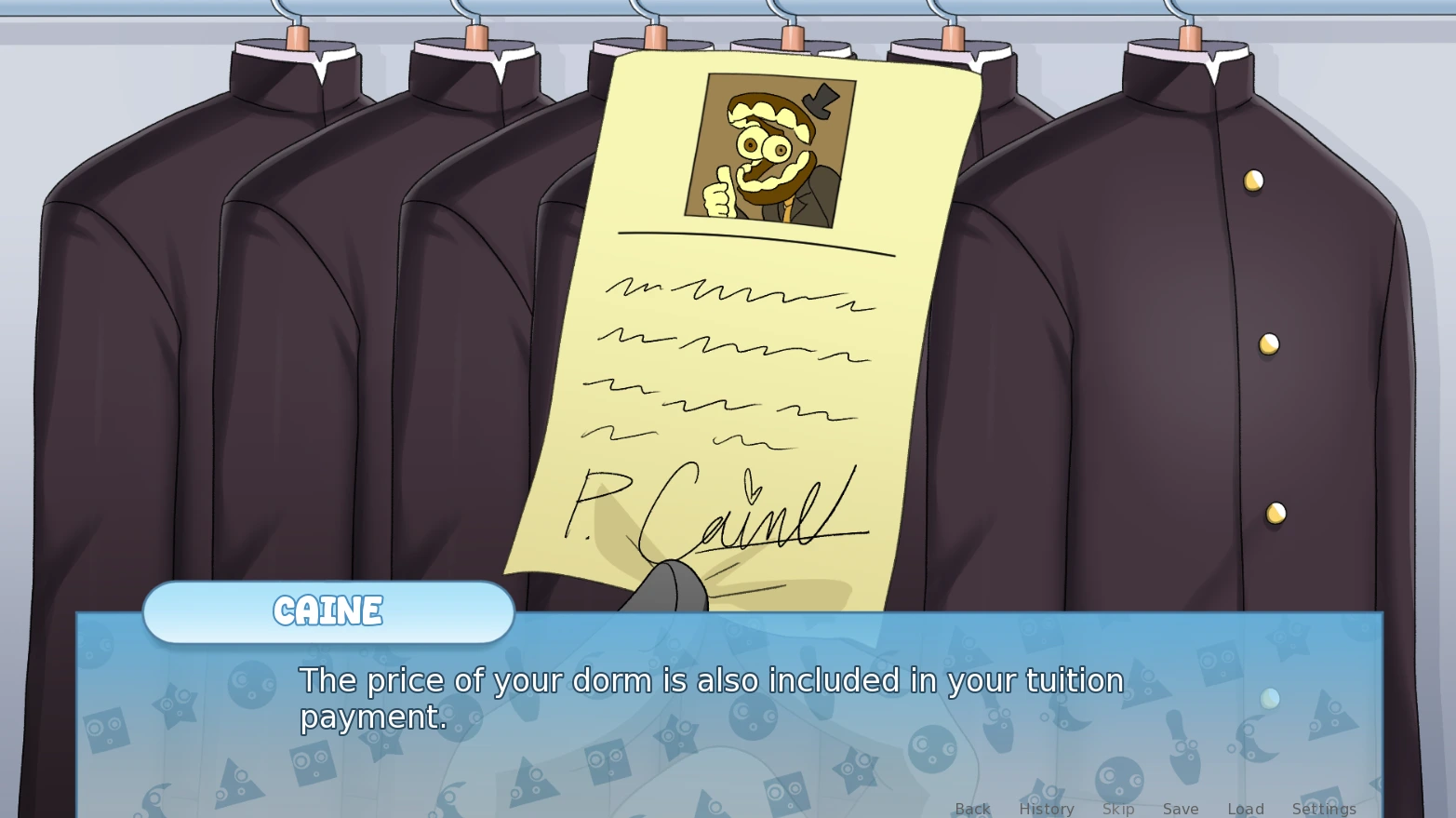 TADC Dating Sim replay scene from a branching route