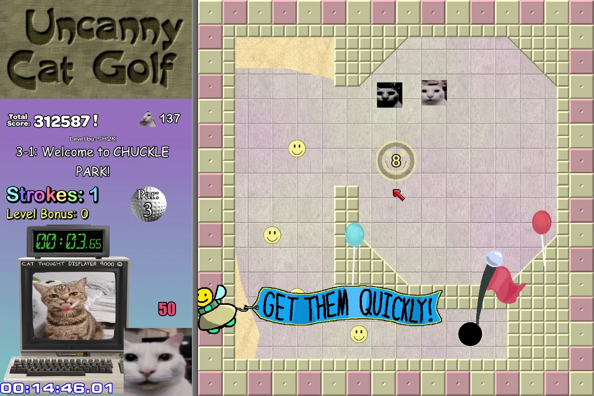 Uncanny Cat Golf water, sand, and recovery cost course image